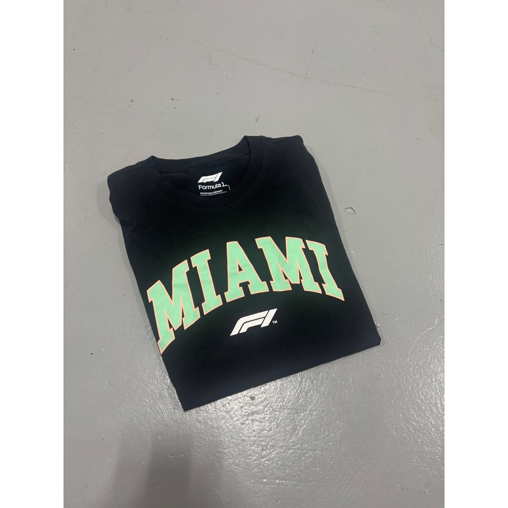 Formula 1 Miami Grand Prix F1 Official Product Black Graphic T-Shirt Mens Large